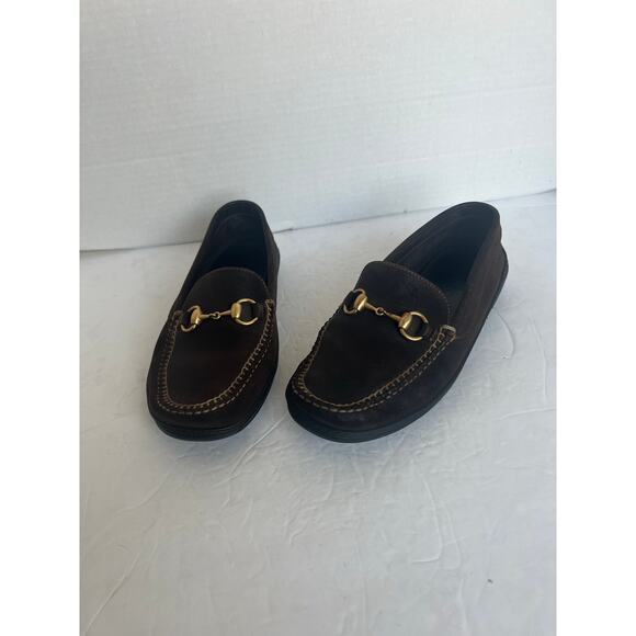 Authentic Gucci Women’s Horsebit Brown Suede SlipOn Loafers Moccasin Shoe 11 - Picture 1 of 13